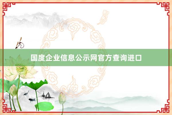 国度企业信息公示网官方查询进口