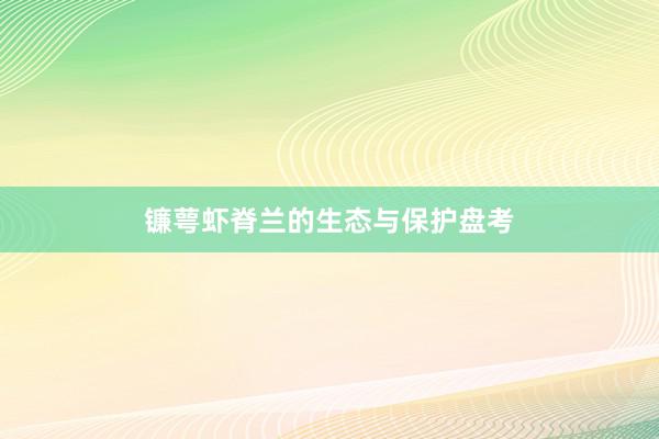 镰萼虾脊兰的生态与保护盘考